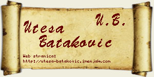 Uteša Bataković vizit kartica